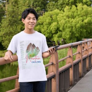 Mountain Calling White Printed Tshirt